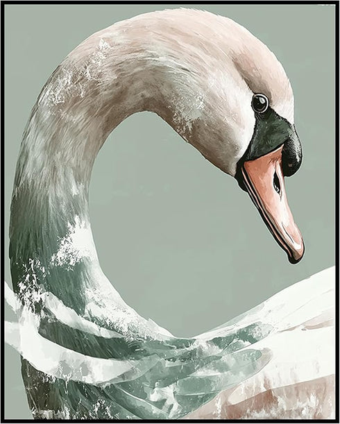 Posterizer 1 pcs-graceful beautiful white swan art work 1-Art for Animal Lovers Gift for Men Women Entrepreneur Teens Chic Home Decor- unframed w...