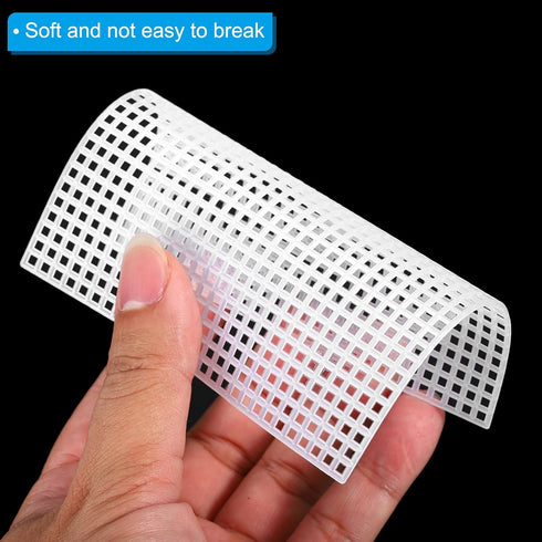 PATIKIL Plastic Mesh Canvas Sheets,10Pcs 4 x 4inch Cross Needlework Blank Yarn Crafting for Embroidery DIY Bookmarks Cup Mats, White, Square...