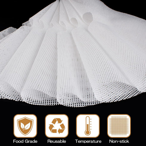 (8 Pack) Round Silicone Dehydrator Sheets, Dostk Premium Non Stick Silicone Mesh for Fruit Dehydrator, Dehydrator Tray Liner Reusable (Round 13" D...