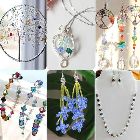 Paxcoo 1120Pcs Crystal Beads for Jewelry Making, Crystal Acrylic Beads Faceted Jewelry Beads Bicone Gem Beads jewel for Jewelry Making (8 MM)...