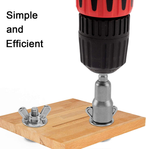 PAGOW 2pcs Power Wing Nut Driver Set, Wing Nut Drill Bit Socket Wrench Tool Set, 1/4" Hex Shank for Panel Nuts, Screws Eye, C Hook Bolt, Q-Hanger...