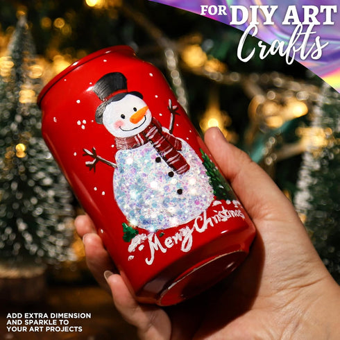 LEOBRO Glitter, Fine Glitter and Chunky Glitter, 32 Jars Craft Glitter Powder Holographic Glitter Resin Glitter for Crafts, Halloween Christmas Bo...