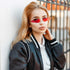 Fire Flame Sunglasses Rimless Flame Shaped Sun Glasses Wave Fire Shaped Glasses for Women Men Party Supplies Photo Props (2 Pairs, Red, Black and ...
