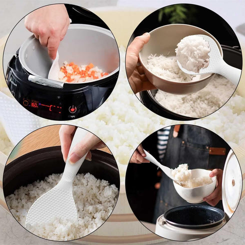 2 Pcs Rice Paddle Non-stick Standing Rice Serving Spoon Rice Potato Food Server Spatula Non Stick Stand-up Rice Scooper Kitchen Tools Cute Cooking...