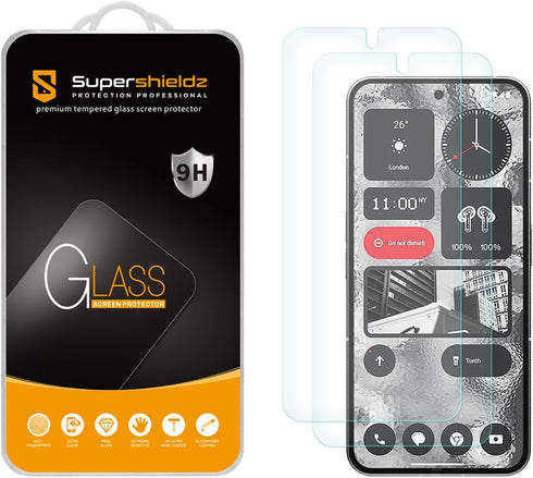 Supershieldz (2 Pack) Designed for Nothing Phone (2) Tempered Glass Screen Protector, Anti Scratch, Bubble Free...