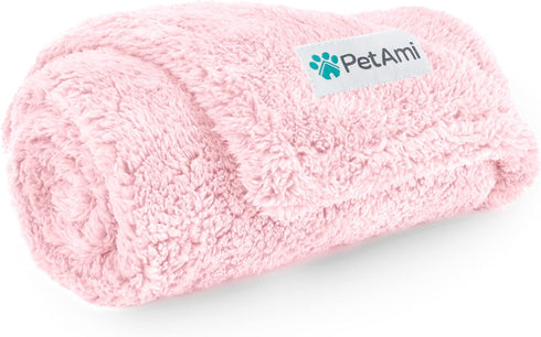 PetAmi Fluffy Waterproof Dog Blanket for Small Medium Dogs, Soft Warm Pet Sherpa Throw Pee Proof Couch Cover, Reversible Cat Puppy Bed Blanket Sof...