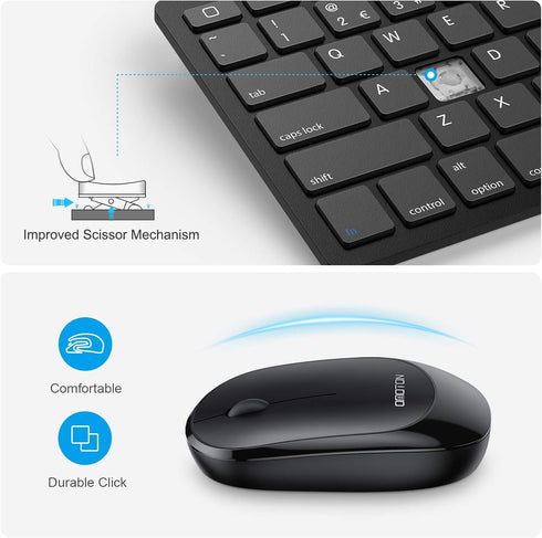 OMOTON Bluetooth Keyboard and Mouse Combo, Wireless Keyboard Mouse for iPad Pro 13,11(2024)/12.9, iPad 10th/9th/8th/7th Gen, iPad Air 6/5/4, and B...