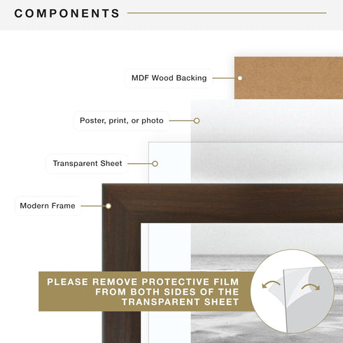 MCS Museum Poster Frame 16x24 Espresso Woodgrain, Vertical & Horizontal Wall Hanging Large Picture Frame for Photos, Posters & Art Prints (1-Pack)...