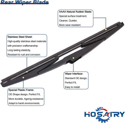 Rear Wiper Arm Blade Set for Chevy SPARK 2013-2015 SPARK EV 2014-2016 Rear Windshield Wiper Arm Blade Assembly 95995875 96688389...