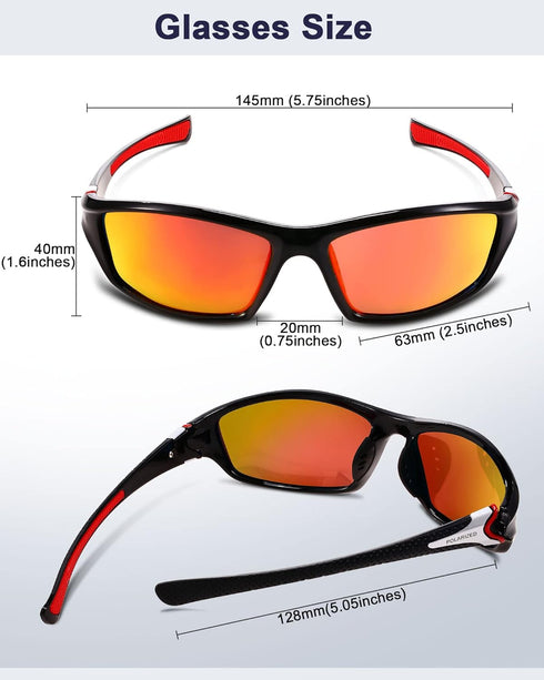 TOODOO 3 Pairs Sport Polarized Sunglasses for Cycling Driving Fishing TAC Lens Sunglasses for Men Women Youth Baseball Running Golf Motorcycle...