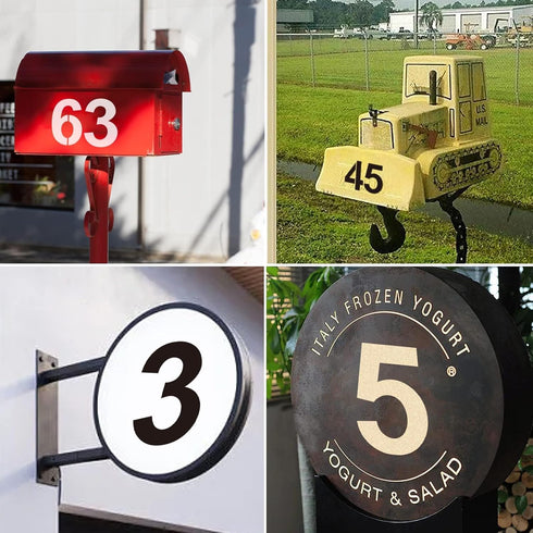 12 Inch Large Number Stencils Reusable Plastic Number Stencils Address Number Painting Stencils Templates for Mailbox Signs Home Address Number(Cl...