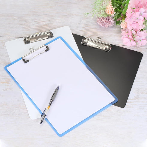 PATIKIL 12.4 x 8.86 Inch Clipboard Landscape, 2 Pack A4 PP Plastic Office Clipboards Low Profile Clip for Office Drawing Sketching, Black...