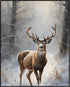 Posterizer 1 pcs-majestic deer in snowy winter scene-oil painting style-12-Art for Animal Lovers-Landscape & Nature Art-Decor for Home & Office- u...
