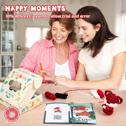 HTVRONT Beginner Crochet Kit for Adults - Complete Crochet Kits with Step by Step Video Tutorials, Amigurumi Crochet Kit with Yarns, Hook, Accesso...