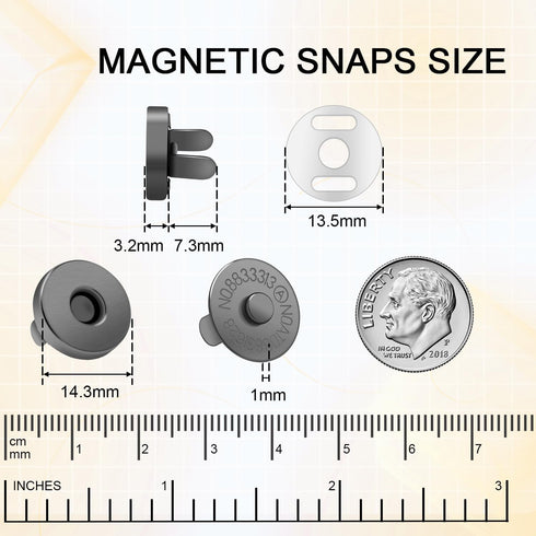 CooBigo 24Sets Magnetic Snaps for Purse Closures 14mm Magnetic Fastener Replacement Kit Magnetic Snaps for Purses and Totes Clothing Bag DIY Craft...