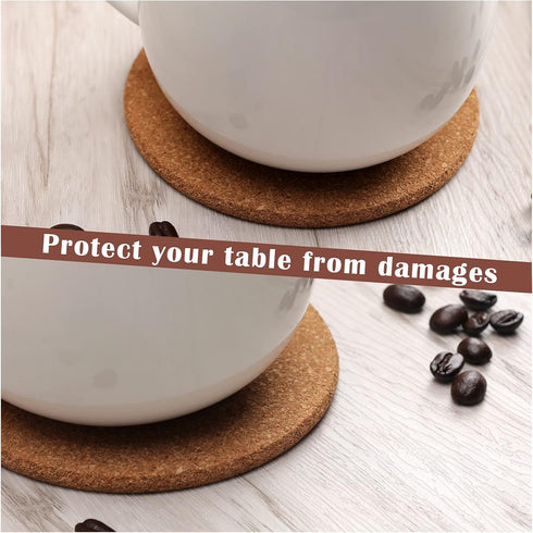 Cork Coasters, Coasters Set of 16pc with Round Edge, Waterproof Drink Coasters for Wine Glasses & Mugs, Thick Plain and Heat-Resistant Coasters fo...