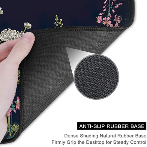 Mouse Pad, Square Nature Style Anti-Slip Rubber Mousepad with Durable Stitched Edges for Gaming Office Laptop Computer Women Men Kids, Cute Custom...