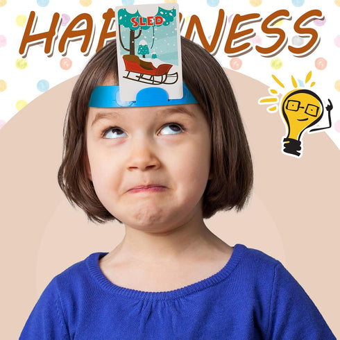 Sumind Headband Game Fun Guessing Game Quick Question Game Set Includes Headbands, Picture Cards, Scoring Coins, Sand Clock (Transportation Style)...