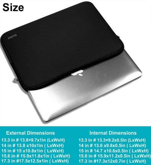 Naukay Laptop Sleeve Case, 15.6 Inch,Resistant Neoprene Notebook Computer Pocket Case/Tablet Briefcase Carrying Bag Compatible Asus/Dell/Fujitsu/H...