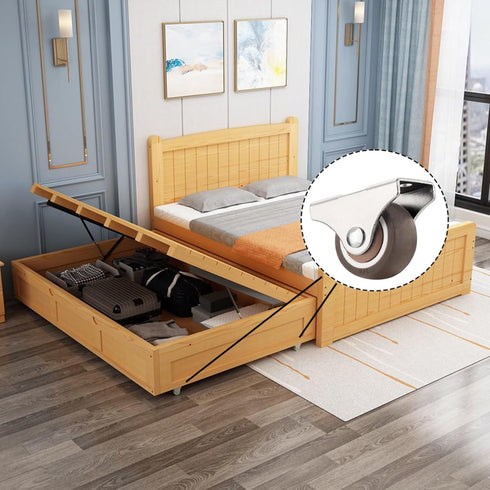 1 inch Fixed Caster Wheels -Small Caster Wheels + Screws-Low Profile Castor - Set of 8 No Floor Marks Silent Casters - Mini Wheels for Cart?Brown?...