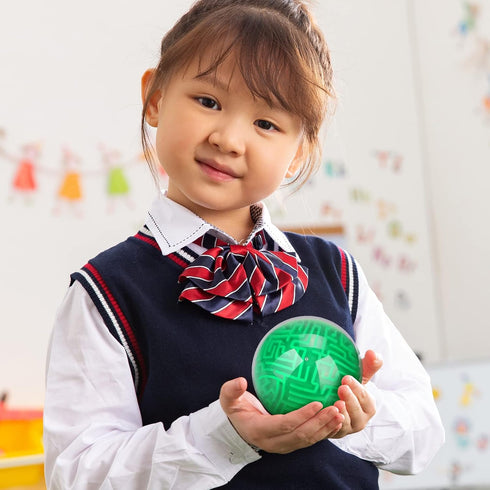 2 Pieces Maze Ball 3D Maze Puzzle Brain Teasers Games Gravity 3D Maze Ball 4 Inches Puzzle Toy Maze Puzzle Cube Ball Sphere Educational Toys for S...