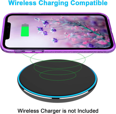 Wisdompro 2 Pack Case for iPhone 11, Cute Bling Sparkly Glitter Shiny Sparkle Shell, 3 Layer Hybrid Women Girls Protective Phone Case Slim Cover f...