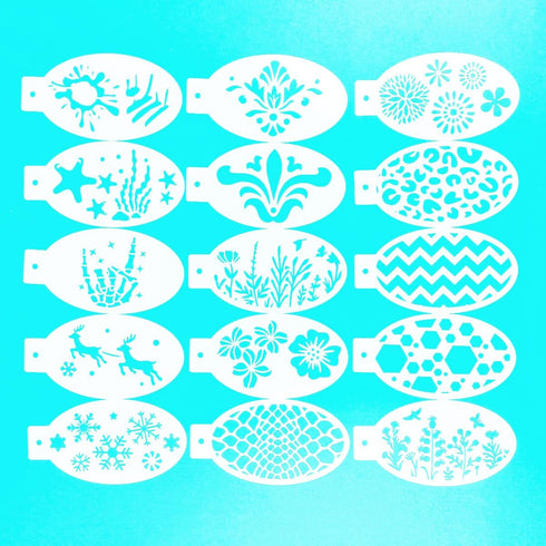 81 Pcs Face Painting Stencils 3"x5.5", Body Facial Painting Stencils, Reusable Flowers Mermaid Scale Leopard Cracks Claw Stencils Makeup Kit Face ...