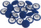 20pcs 24L Fabric Cloth Covered Button 15mm Round Metal Shank Sewing Buttons for Suits Dress Blouses, Deep Blue...