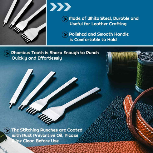 Cridoz 35 Pcs Leather Pouch Kit with Hole Punch, Sewing Tools, Waxed Thread and Large-Eye Stitching Needles for Beginner Crafting Projects...