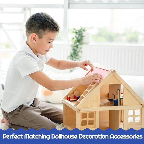 10 Pieces Mini Dollhouse Tool Set Mini Doll House Repair Multi Tool Include A Red Tin Box, 4 Outdoor Tools and 5 Repair Tools, Funny Mini Party Do...