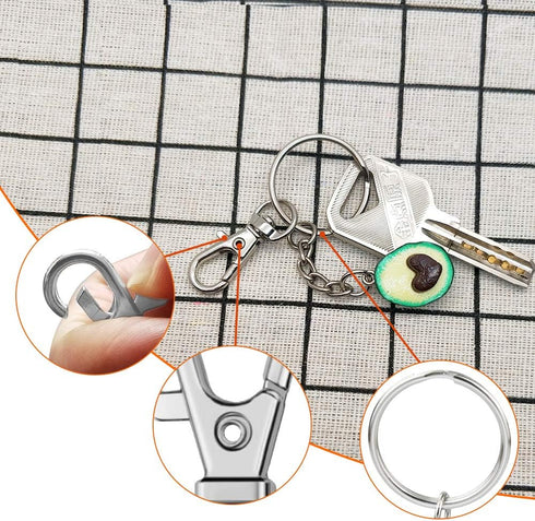 120Pcs Swivel Snap Hook Set,Stainless Steel Split Key Rings with Chain and Jump Rings Bulk for Keychain Lanyard,Jewelry,DIY Crafts Supplies...