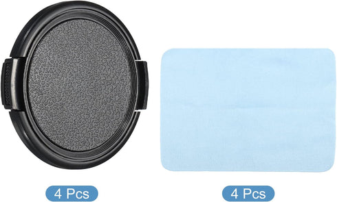PATIKIL Camera Lens Cap, 4 Pack Sides Pinch Front Lens Cover with Microfiber Cleaning Cloth for 55mm Thread Universal DSLR Lenses for Nikon, for F...