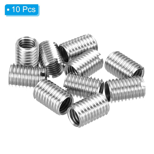 PATIKIL Thread Adapters Sleeve Reducing Nut, 10 Pcs M10*1.5 Male to M8*1.25 Female Repairing Insert Nut Screw Reducer Conversion Stainless Steel F...