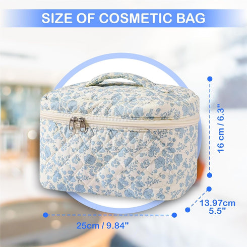 Beauty & Personal Care Floral Quilted Travel Cosmetic Bags for Women – Stylish Makeup and Skincare Bag Set – Perfect Toiletry Organizer for Home o...