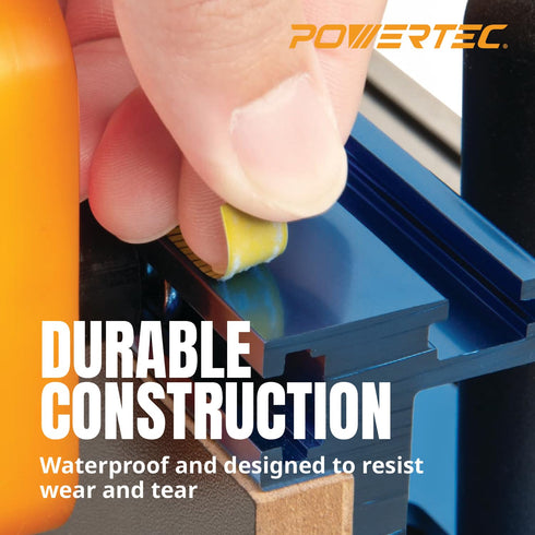 POWERTEC 4' Measuring Tape with Adhesive Backing, Left to Right Imperial, Peel & Stick Metal Tape for T Track, Workbench, Table Saw, Band Saw, Mit...