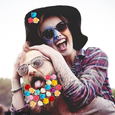 CCINEE 144pcs Mini Paper Flowers, 30mm Mulberry Paper 1.2" Artificial Rose Flower with Stem for DIY Crafts Projects Scrapbooking Wedding Decoratio...