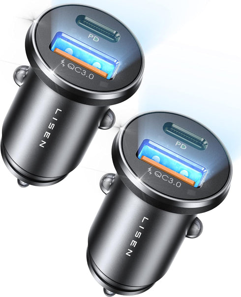 LISEN USB C Car Charger Adapter 2 Pack Black...