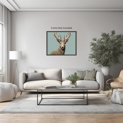 Posterizer 1 pcs- beautiful deer with antlers and pastel background-Art for Animal Lovers- Living Room Bedroom Decor- unframed wall art...