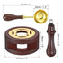 PATIKIL Wax Seal Kit, 2 Set Wax Seal Warmer Melting Spoon Wax Seal Stamp Handle Melt Stove Pot Furnace Tool for Melting Wax Sealing Beads, Brown...