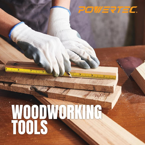 POWERTEC 4' Measuring Tape with Adhesive Backing, Left to Right Imperial, Peel & Stick Metal Tape for T Track, Workbench, Table Saw, Band Saw, Mit...