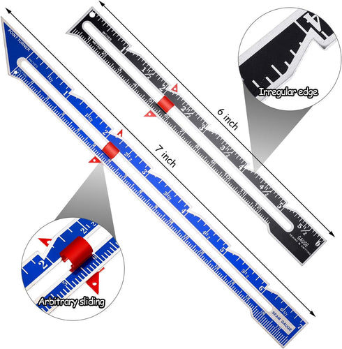 3 Pieces Sewing Gauge Sewing Measuring Tool Metal Sliding Gauge Fabric Quilting Ruler Seam Measuring Gauge for DIY Fabric Crafts Quilting Knitting...