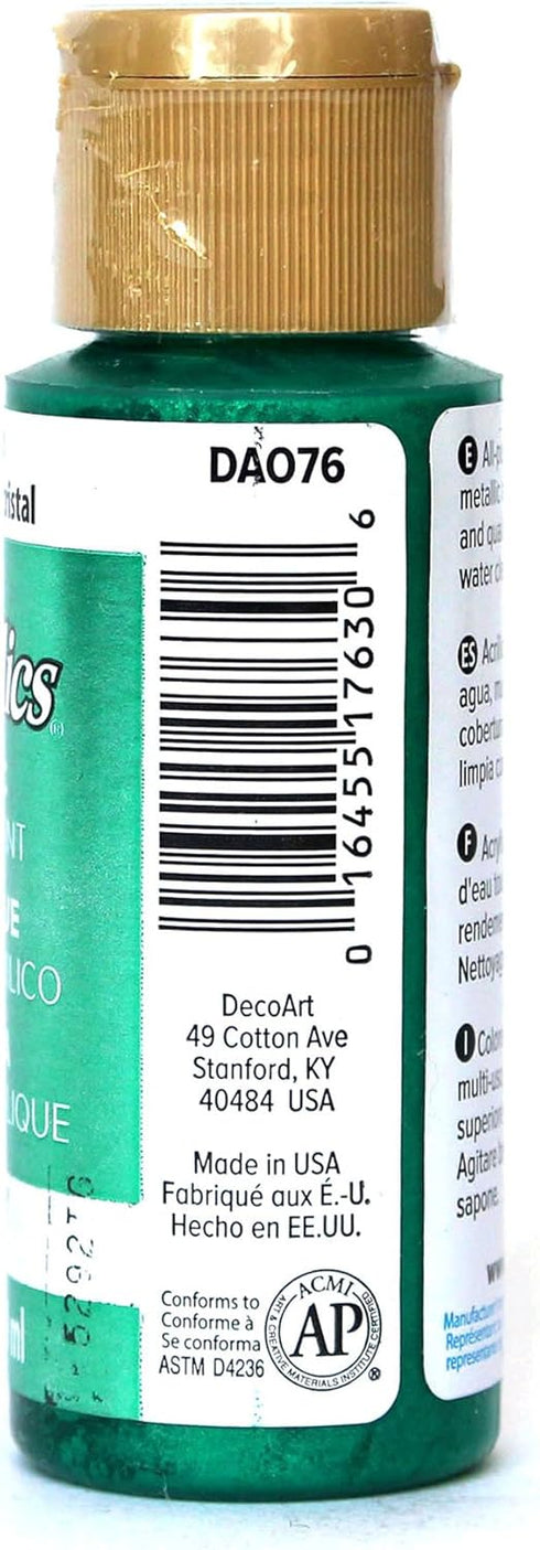 DecoArt Dazzling Metallics 2-Ounce Crystal Green Acrylic Paint...