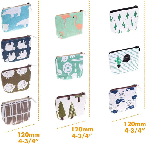 selizo Small Coin Purse, 10 Pcs Small Canvas Purse Zipper Change Purse Small Zipper Pouch...