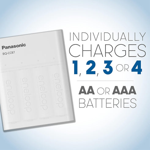 Panasonic BQ-CC87ABBA eneloop Advanced Individual Battery Charger with Portable Charging Technology, White......