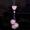 Wisdompro Bling Car Rear View Mirror Hanging Accessories for Women, Rhinestone Diamond Love Heart, Imitation Pearl and Pink Plush Ball Car Rearvie...