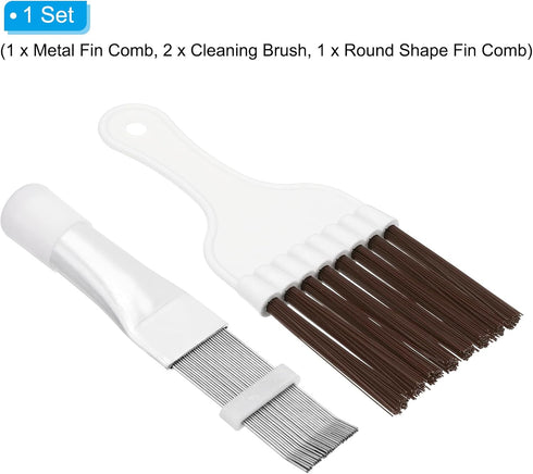 PATIKIL Air Conditioner Fin Comb, Stainless Steel Condenser Fin Straightener & Cleaning Brush & AC Coil Cleaner Tool for AC Unit Radiator Refriger...