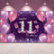 Happy Birthday Party Decorations, Large Fabric Happy 11th Anniversary Birthday Backdrop Photo Booth Background with Rope for Girls Birthday Party ...