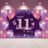 Happy Birthday Party Decorations, Large Fabric Happy 11th Anniversary Birthday Backdrop Photo Booth Background with Rope for Girls Birthday Party ...