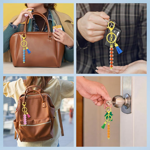 8Pcs Beadable Keychains Bars,DIY Keychains Bars Metal Bead Keychain Removable Beadable Keychain Blanks Keychain Bars with 50pcs Jump Ring for Keyc...