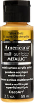 DecoArt Americana Multi-Surface Metallic Paint, 2-Ounce, Yellow Gold...